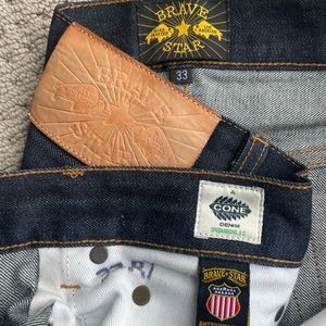 Bravestar selvage jeans, 14 ounce Cone Mills denim, 33in waist, made in USA